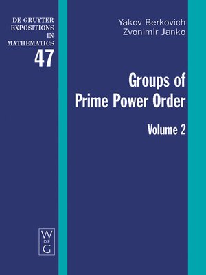 cover image of Groups of Prime Power Order. Volume 2